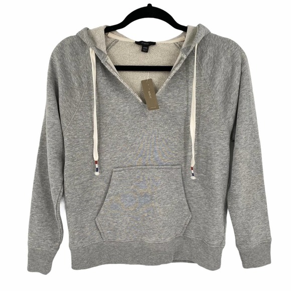 NEW J. Crew Garment Dyed V-Neck Hoodie Sweatshirt - Picture 13 of 13